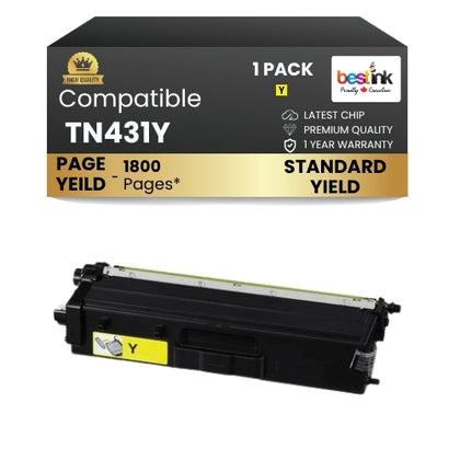Compatible Brother TN431Y Yellow Toner Cartridge