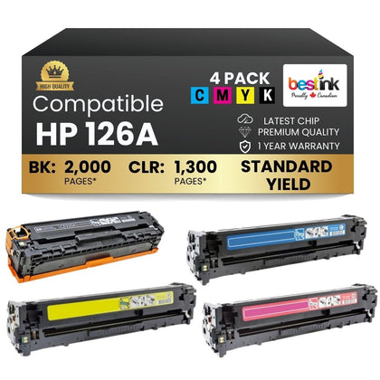 Compatible  HP 128A Toner Cartridge Combo BK/C/M/Y K (4 Pack)