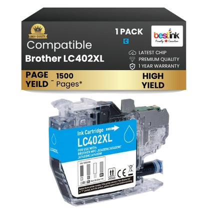 Brother LC402XL Compatible Ink Cartridge Cyan ( 1 Pack ) High Yield