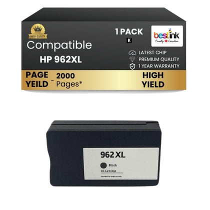 HP 962XL Compatibl Ink Cartridge Black ( 1 Pack ) High Yield