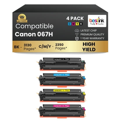 CANON 067H Comaptible Toner Cartridge BK/C/M/Y ( 4 Pack ) High Yield