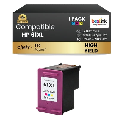 HP 61XL Compatible Ink Cartridge Color ( 1 Pack ) High Yield