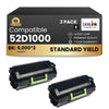 Compatible Lexmark  52D1000 Black Toner 2 Pack