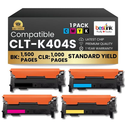 Compatible Samsung CLT-K404S Black/Cyan/Magenta/Yellow 4 Pack