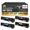 HP 201X Compatible Toner Cartridge Combo High Yield BK/C/M/Y (4 Pack)
