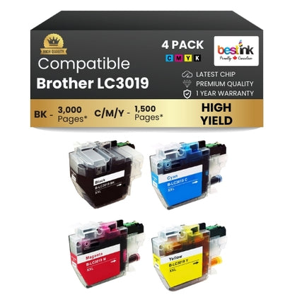 Brother LC3019 Compatibe Ink Cartridge BK/C/M/Y ( 4 Pack ) Super High Yield