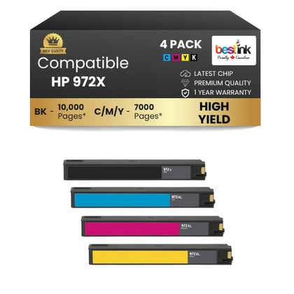 HP 972X Compatible Ink Cartridge BK/C/M/Y ( 4 Pack ) High Yield
