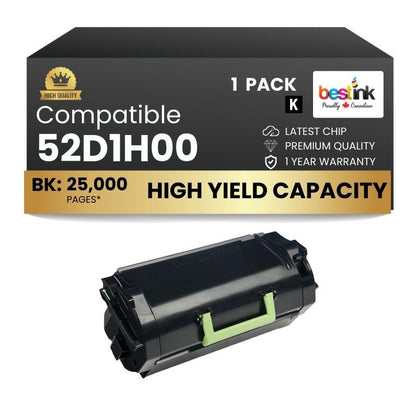 Compatible Lexmark  52D1H00 Black Toner 1 Pack