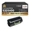 Compatible Lexmark  52D1H00 Black Toner 1 Pack