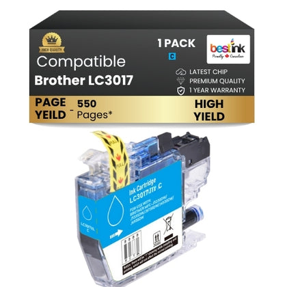 Brother LC3017 Compatibel Ink Cartridge Cyan ( 1 Pack ) High Yield