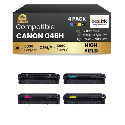 Canon 046H Comaptible Toner Cartridge BK/C/M/Y ( 4 Pack ) High Yield