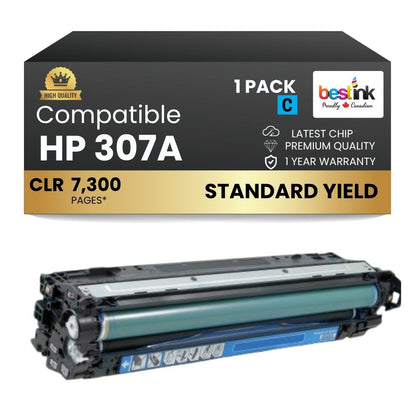Compatible HP 307A CE741A Cyan Toner Cartridge