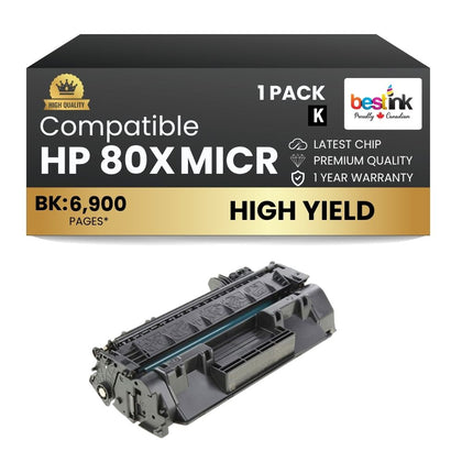 Compatible HP 80X CF280X MICR Black Toner Cartridge High Yield