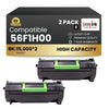 Compatible Lexmark 56F1H00 Black Toner Cartridge 2 Pack