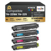 Brother TN-221BK TN-225 C/M/Y Compatible Toner Cartridge Combo (4 Pack)