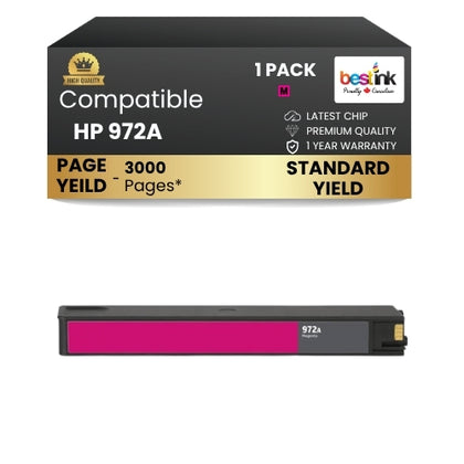 HP 972A Compatible Ink Cartridge Magenta ( 1 Pack ) Standard Yield