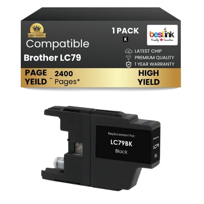 Brother LC79 Compatible Ink Cartirdge ( 1 Pack ) Black Super High Yield
