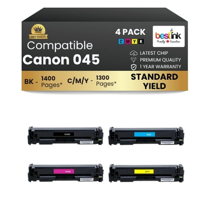 Canon 045 Compatible Toner Cartridge BK/C/M/Y (4 Pack ) Standard Yield
