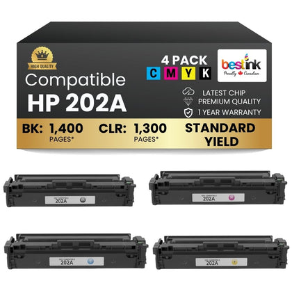 Compatible HP 202A Toner Cartridge Combo BK/C/M/Y (4 Pack)