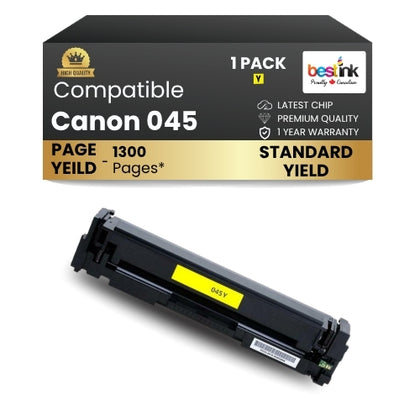 Canon 045 Compatible Toner Cartridge Yellow (1 Pack ) Standard Yield