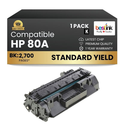 Compatible HP 80A CF280A Black Toner Cartridge (1 Pack)