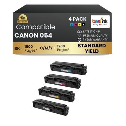 Cartouche de toner compatible CANON 054 BK/C/M/Y (lot de 4) rendement standard