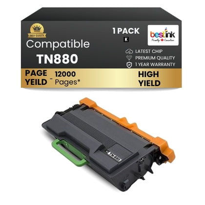 Brother TN880 Compatible Black Toner Cartridge Extra High Yield ( 1 Pack )