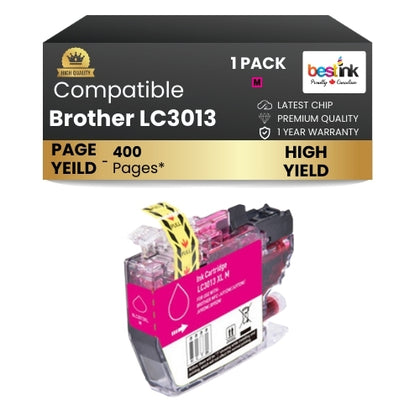 Brother LC3013XL Compatible Ink Cartridge Magenta ( 1 Pack ) High Yield