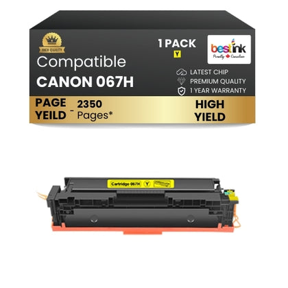 CANON 067H Comaptible Toner Cartridge Yellow ( 1 Pack ) High Yield
