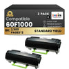 Compatible Lexmark  60F1000 Black Toner Cartridge 2 Pack