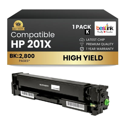 Compatible HP 201X CF400X Black Toner Cartridge High Yield