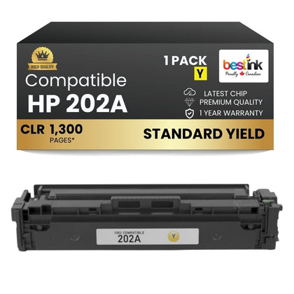 Compatible HP 202A CF502A Yellow Toner Cartridge