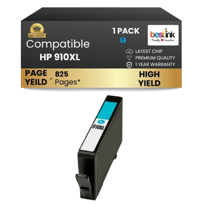 HP 910XL Compatible Ink Cartridge Cyan ( 1 Pack ) High Yield