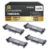 Brother TN830XL Toner Cartridge Black ( 4 Pack ) High Yield