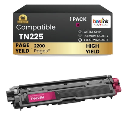 Brother TN225 Compatible Magenta Toner Cartridge High Yield
