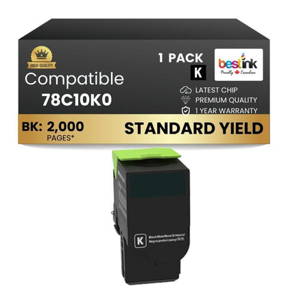 Compatible Lexmark 78C10K0 Black Toner 1 Pack