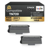 Brother TN720 Compatible Black Toner Cartridge Standard Yield ( 2 Pack )