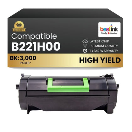 Cartouche de toner noir compatible Lexmark B221H00 (1 paquet)