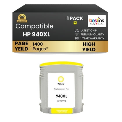 HP 940XL Comptible Ink Cartridge Yellow ( 1 Pack ) High Yield