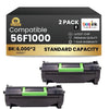 Compatible Lexmark 56F1000 Black Toner Cartridge 2 Pack