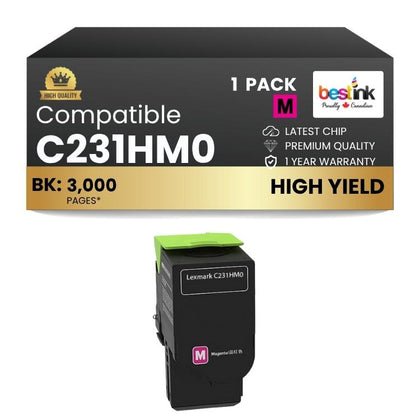 Compatible Lexmark C231HM0 Magenta Toner Cartridge