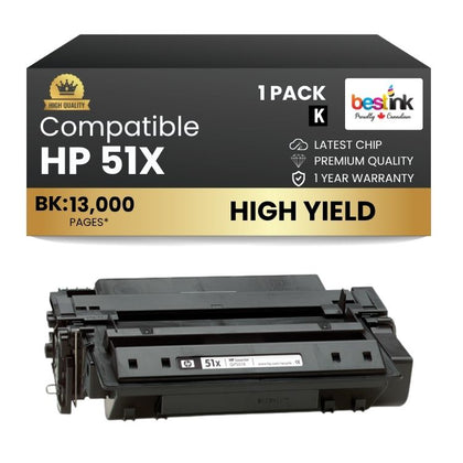 Compatible HP 51X Q7551X Black Toner Cartridge High Yield (1 Pack)