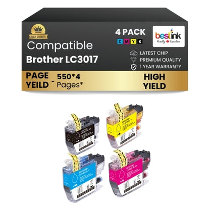 Brother LC3017 Compatibel Ink Cartridge BK/C/M/Y ( 4 Pack ) High Yield
