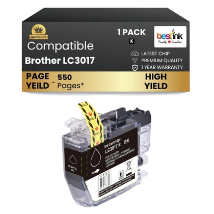 Brother LC3017 Compatibel Ink Cartridge Black ( 1 Pack ) High Yield