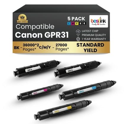Canon GPR31 Compatible Toner Cartridge BK/C/M/Y ( 5 Pack ) Standard Yield
