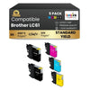 Brother LC61 Compatible Ink Cartridge BK/C/M/Y ( 5 Pack ) Standard Yield