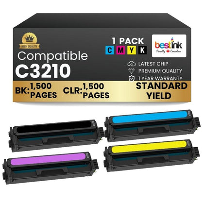 Compatible Lexmark C3210K0 - C3210C0 - C3210M0 - C3210Y0 Toner Cartridge Combo Pack (BK/C/M/Y)