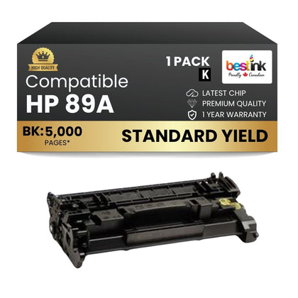 Compatible HP 89A CF289A Black Toner Cartridge - No Chip (1 Pack)