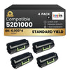 Compatible Lexmark  52D1000 Black Toner 4 Pack