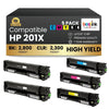 HP 201X Compatible Toner Cartridge Combo High Yield 2BK/C/M/Y (5 Pack)